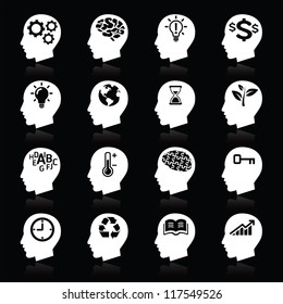 Thinking Heads Icons. vector eps 10