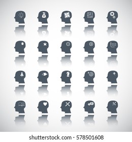 Thinking Heads Icons. vector eps 10