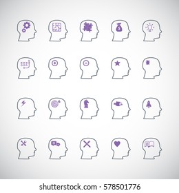 Thinking Heads Icons. vector eps 10