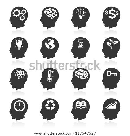 Thinking Heads Icons. vector eps 10