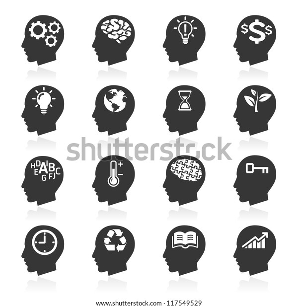 Thinking Heads Icons. vector\
eps 10
