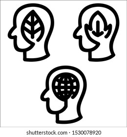 Thinking Heads Icons. Vector Illustration.