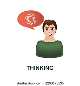 Thinking icon. 3d illustration from business training collection. Creative Thinking 3d icon for web design, templates, infographics and more