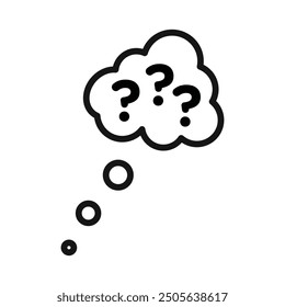 Thinking icon Black line art vector logo