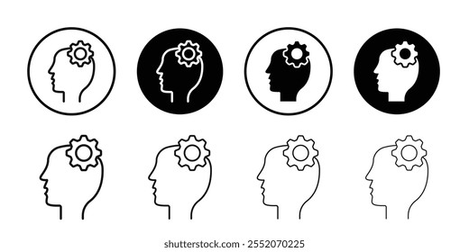 Icono de pensamiento Vector de contorno blanco y negro