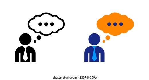 Thinking Icon in Color and Black Version