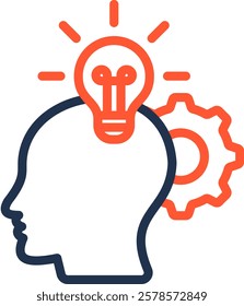 Thinking Icon Color Line Vector Illustration