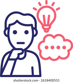 Thinking Icon Color Vector Illustration