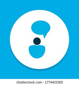 Denksymbol-farbiges Symbol. Qualitativ hochwertige Idee einzeln mit Diskussionselement im trendigen Stil.