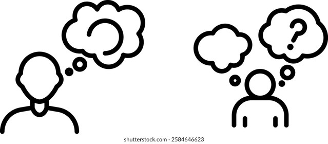 Thinking Icon – Creative Brainstorming Symbol Representing Ideas, Innovation, and Deep Thought