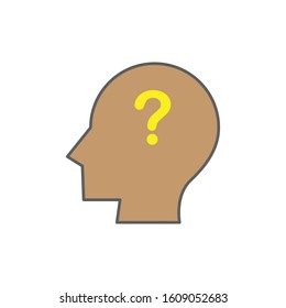 Thinking icon design , question on mind