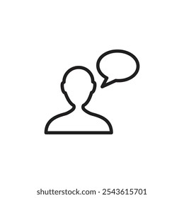 Thinking Icon Flache Liniendarstellung