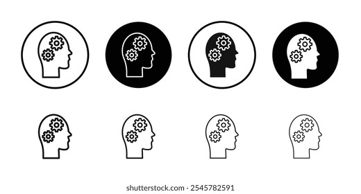Thinking icon flat line symbol set.