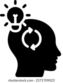 Thinking Icon Glyph Vector Illustration