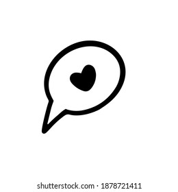  Denkende Herzsymbol. Vektorgrafik im Doodle-Stil. Design für Valentinstag, Hochzeit
