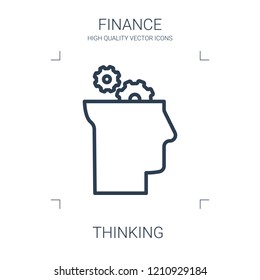 thinking icon. high quality line thinking icon on white background. from finance collection flat trendy vector thinking symbol. use for web and mobile