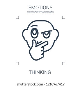 thinking icon. high quality line thinking icon on white background. from emotions collection flat trendy vector thinking symbol. use for web and mobile