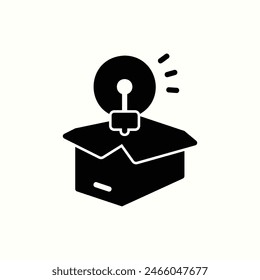 thinking icon, isolated black style icon illustration
