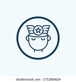 Denksymbol einzeln auf weißem Hintergrund aus der menschlichen Geisteskollektion. Denksymbol für Mode und Modernität für Logo, Web, App