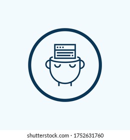 thinking icon isolated on white background from human mind collection. thinking icon trendy and modern thinking symbol for logo, web, app
