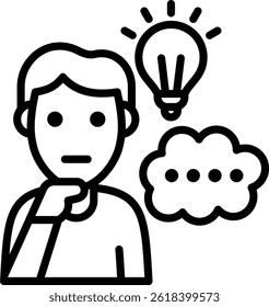 Thinking Icon Line Vector Illustration