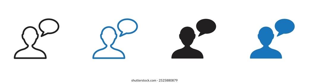 ícone de pensamento gráficos lineares definir vetor em preto