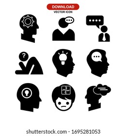 Icono de pensamiento o logotipo símbolo de signo aislado ilustración vectorial - Colección de iconos vectoriales de estilo negro de alta calidad
