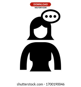 Icono de pensamiento o logotipo símbolo de signo aislado ilustración vectorial - iconos vectoriales de estilo negro de alta calidad
