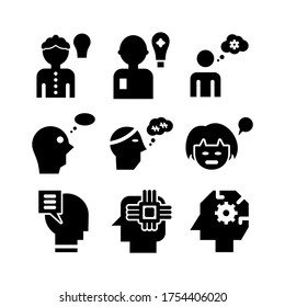 Icono de pensamiento o logotipo símbolo de signo aislado ilustración vectorial - Colección de iconos vectoriales de estilo negro de alta calidad
