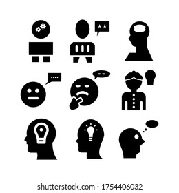 Icono de pensamiento o logotipo símbolo de signo aislado ilustración vectorial - Colección de iconos vectoriales de estilo negro de alta calidad

