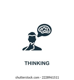 Thinking icon. Monochrome simple Project Planning icon for templates, web design and infographics