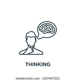 Icono de pensamiento. Icono monocromo de planificación de proyectos simple para plantillas, diseño web e infografías
