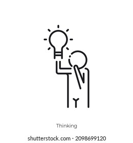 Thinking icon. Outline style icon design isolated on white background