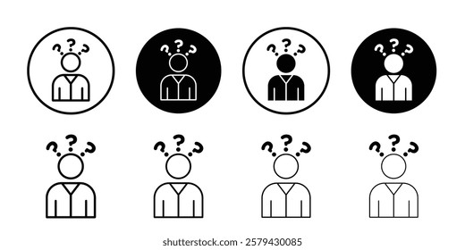 Thinking icon Outline thin set pack series