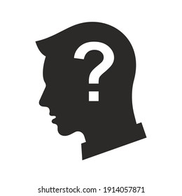 Thinking icon. Planning. Question. Vector icon isolated on white background.