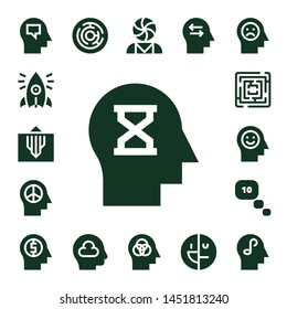 thinking icon set. 17 filled thinking icons.  Simple modern icons about  - Mind, Initiative, Labyrinth, Thinking, Psychology, Mental disorder