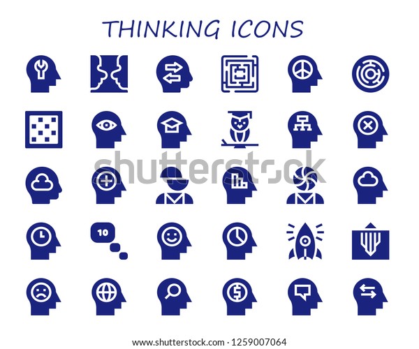 Thinking Icon Set 30 Filled Thinking Stock Vector (Royalty Free ...