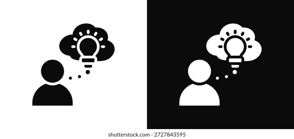Conjunto de iconos de pensamiento en blanco y negro