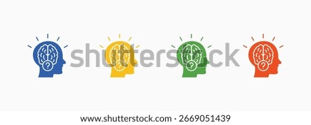 Thinking Icon Set Color Multiple Style Collection