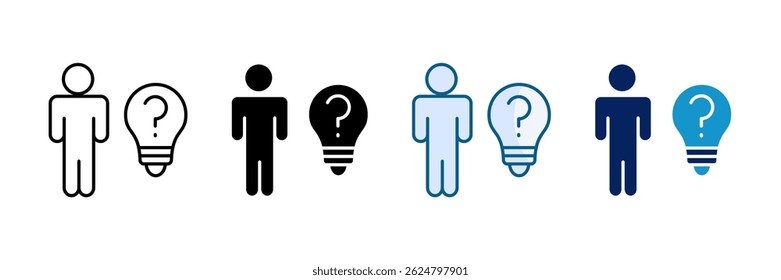 Ícone de pensamento Definir coleção de vários estilos