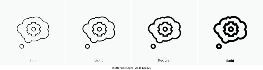 thinking icon. Thin, Light Regular And Bold style design isolated on white background