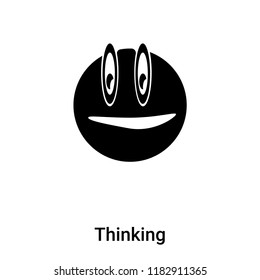 Thinking icon vector isolated on white background, logo concept of Thinking sign on transparent background, filled black symbol