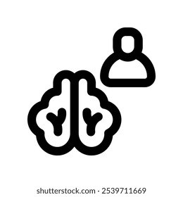 ícone de pensamento. ícone de linha de vetor para o seu design de site, celular, apresentação e logotipo.