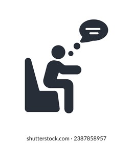 icono de pensamiento. vector.Curso editable.Signo de estilo lineal para uso de diseño web,logotipo.Ilustración de símbolo.
