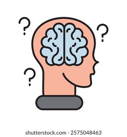 Thinking icon with white background vector stock illustration