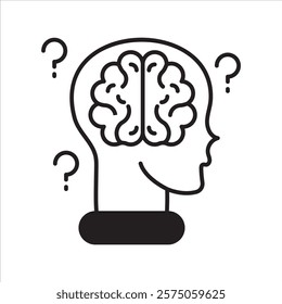 Thinking icon with white background vector stock illustration