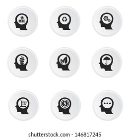 Thinking icon,on white background,vector