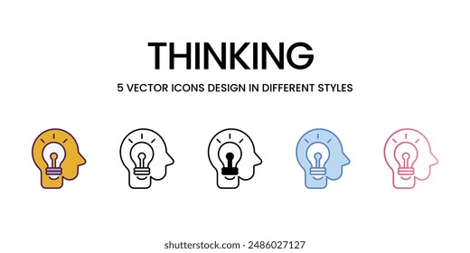 Thinking Icons different style vector stock illustration