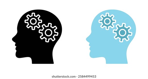 Thinking icons pack in black and colored version