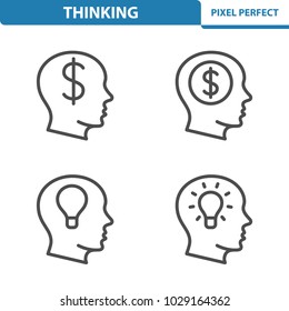 Thinking Icons. Professional, pixel perfect icons optimized for both large and small resolutions. EPS 8 format. 5x size for preview.